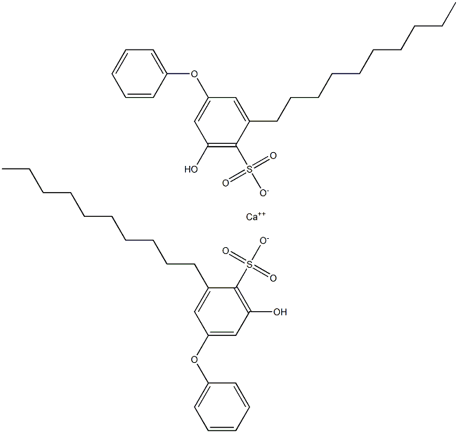 Bis(5-hydroxy-3-decyl[oxybisbenzene]-4-sulfonic acid)calcium salt 结构式