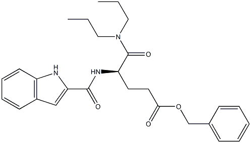 (R)-5-(Dipropylamino)-4-[((1H-indol-2-yl)carbonyl)amino]-5-oxopentanoic acid benzyl ester 结构式