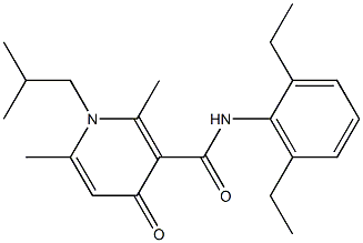 1-Isobutyl-1,4-dihydro-2,6-dimethyl-N-(2,6-diethylphenyl)-4-oxopyridine-3-carboxamide 结构式