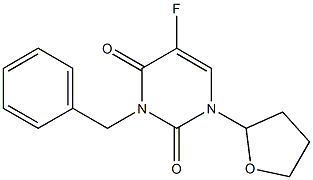 3-Benzyl-1-[(tetrahydrofuran)-2-yl]-5-fluorouracil 结构式