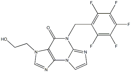 3-(2-Hydroxyethyl)-5-(2,3,4,5,6-pentafluorobenzyl)-3H-imidazo[2,1-b]purin-4(5H)-one 结构式