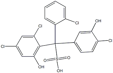 (2-Chlorophenyl)(4-chloro-3-hydroxyphenyl)(2,4-dichloro-6-hydroxyphenyl)methanesulfonic acid 结构式
