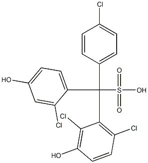 (4-Chlorophenyl)(2-chloro-4-hydroxyphenyl)(2,6-dichloro-3-hydroxyphenyl)methanesulfonic acid 结构式