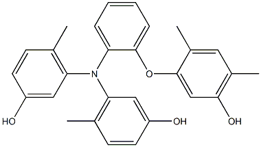 N,N-Bis(3-hydroxy-6-methylphenyl)-2-(5-hydroxy-2,4-dimethylphenoxy)benzenamine 结构式