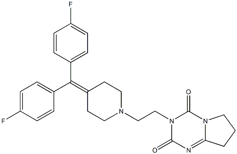 3-[2-[4-[Bis(4-fluorophenyl)methylene]-1-piperidinyl]ethyl]-7,8-dihydropyrrolo[1,2-a]-1,3,5-triazine-2,4(3H,6H)-dione 结构式