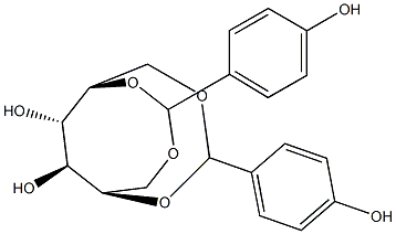 1-O,5-O:2-O,6-O-Bis(4-hydroxybenzylidene)-D-glucitol 结构式