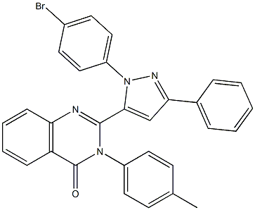 3-(4-Methylphenyl)-2-[3-(phenyl)-1-(4-bromophenyl)-1H-pyrazol-5-yl]quinazolin-4(3H)-one 结构式