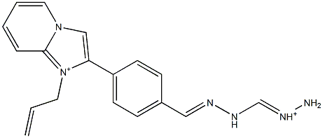 1-(2-Propenyl)-2-[4-[2-(aminoiminiomethyl)hydrazonomethyl]phenyl]imidazo[1,2-a]pyridin-1-ium 结构式