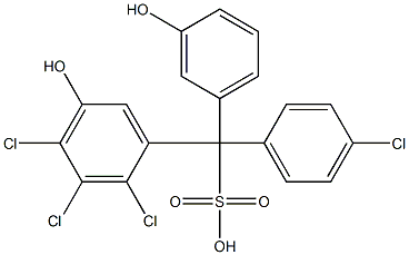 (4-Chlorophenyl)(2,3,4-trichloro-5-hydroxyphenyl)(3-hydroxyphenyl)methanesulfonic acid 结构式