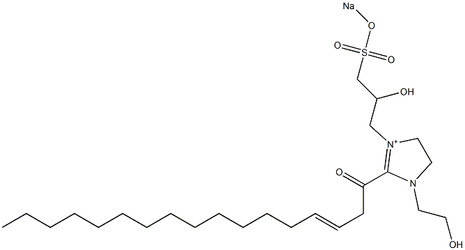 1-(2-Hydroxyethyl)-3-[2-hydroxy-3-(sodiooxysulfonyl)propyl]-2-(3-heptadecenoyl)-2-imidazoline-3-ium 结构式