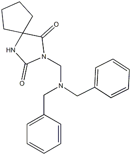 3-[(Dibenzylamino)methyl]-2,4-dioxo-1,3-diazaspiro[4.4]nonane 结构式