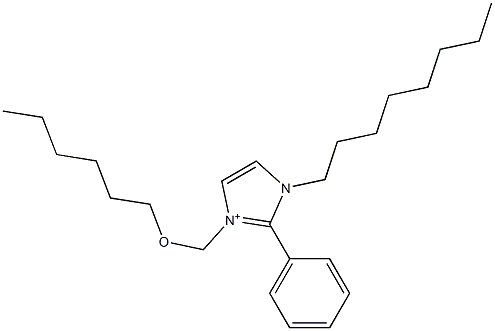 1-Octyl-2-phenyl-3-[(hexyloxy)methyl]-1H-imidazol-3-ium 结构式