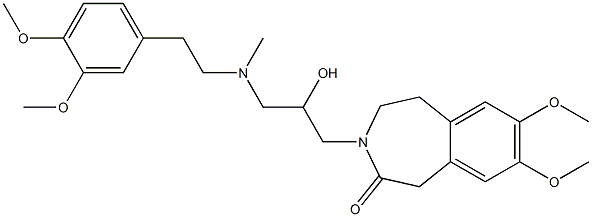 4,5-Dihydro-7,8-dimethoxy-3-[3-[N-methyl-2-(3,4-dimethoxyphenyl)ethylamino]-2-hydroxypropyl]-1H-3-benzazepin-2(3H)-one 结构式