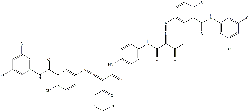 3,3'-[2-(Chloromethyloxy)-1,4-phenylenebis[iminocarbonyl(acetylmethylene)azo]]bis[N-(3,5-dichlorophenyl)-6-chlorobenzamide] 结构式