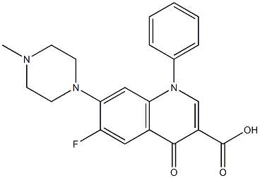 6-Fluoro-1-phenyl-1,4-dihydro-7-(4-methyl-1-piperazinyl)-4-oxoquinoline-3-carboxylic acid 结构式