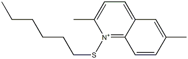 1-Hexylthio-2,6-dimethylquinolinium 结构式