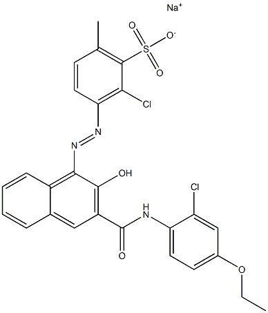 2-Chloro-6-methyl-3-[[3-[[(2-chloro-4-ethoxyphenyl)amino]carbonyl]-2-hydroxy-1-naphtyl]azo]benzenesulfonic acid sodium salt 结构式