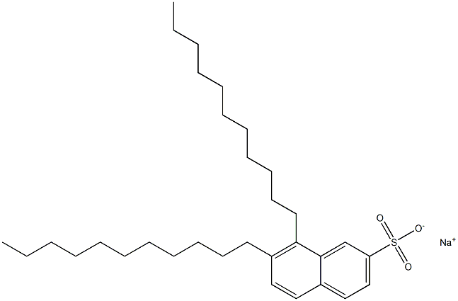 7,8-Diundecyl-2-naphthalenesulfonic acid sodium salt 结构式