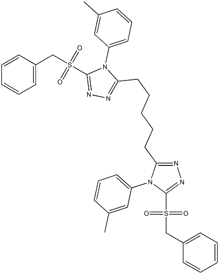 5,5'-(1,5-Pentanediyl)bis[4-(3-methylphenyl)-3-benzylsulfonyl-4H-1,2,4-triazole] 结构式