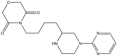 4-[4-[4-(2-Pyrimidinyl)-2-piperazinyl]butyl]morpholine-3,5-dione 结构式