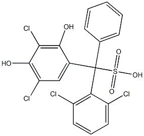 (2,6-Dichlorophenyl)(3,5-dichloro-2,4-dihydroxyphenyl)phenylmethanesulfonic acid 结构式