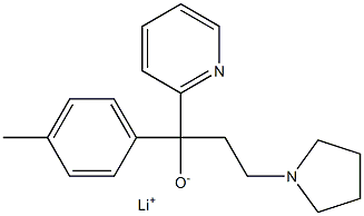 Lithium 3-(1-pyrrolidinyl)-1-(2-pyridyl)-1-(p-tolyl)propane-1-olate 结构式