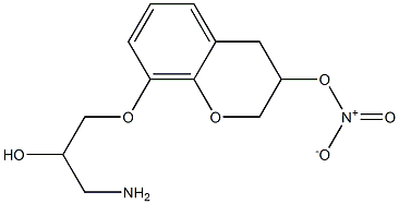 3,4-Dihydro-8-[2-hydroxy-3-[amino]propoxy]-2H-1-benzopyran-3-ol 3-nitrate 结构式