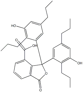 1,3-Dihydro-1,1-bis(3-hydroxy-2,5-dipropylphenyl)-3-oxoisobenzofuran-7-carboxylic acid 结构式