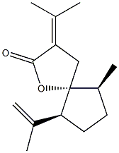 (5R,6S,9S)-6-Methyl-9-isopropenyl-3-isopropylidene-1-oxaspiro[4.4]nonan-2-one 结构式