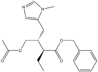 (2S,3R)-2-Ethyl-3-(acetoxymethyl)-4-(1-methyl-1H-imidazol-5-yl)butanoic acid benzyl ester 结构式