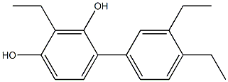 2-Ethyl-4-(3,4-diethylphenyl)benzene-1,3-diol 结构式