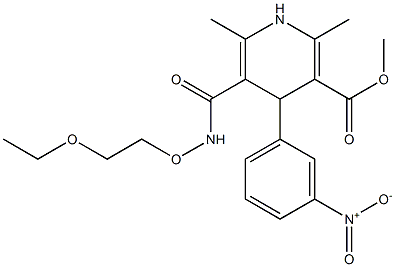2,6-Dimethyl-4-(3-nitrophenyl)-5-[[(2-ethoxyethoxy)amino]carbonyl]-1,4-dihydropyridine-3-carboxylic acid methyl ester 结构式