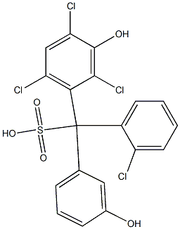 (2-Chlorophenyl)(2,4,6-trichloro-3-hydroxyphenyl)(3-hydroxyphenyl)methanesulfonic acid 结构式