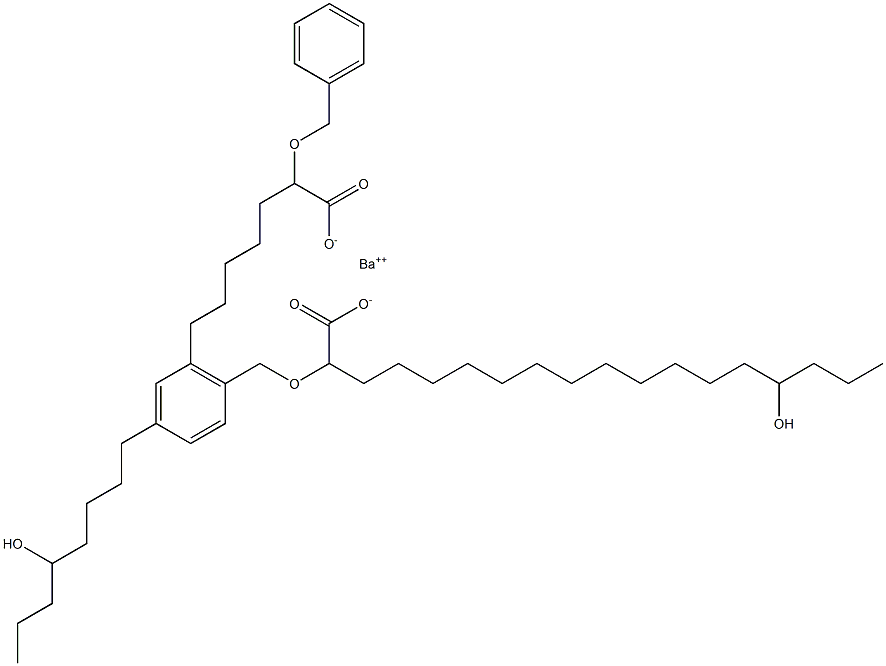 Bis(2-benzyloxy-15-hydroxystearic acid)barium salt 结构式