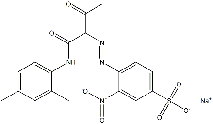 4-[1-[N-(2,4-Xylyl)carbamoyl]-2-oxopropylazo]-3-nitrobenzenesulfonic acid sodium salt 结构式