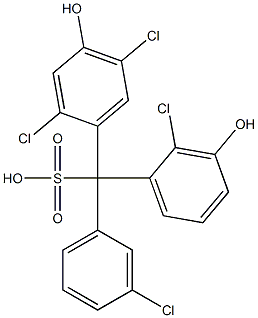 (3-Chlorophenyl)(2-chloro-3-hydroxyphenyl)(2,5-dichloro-4-hydroxyphenyl)methanesulfonic acid 结构式