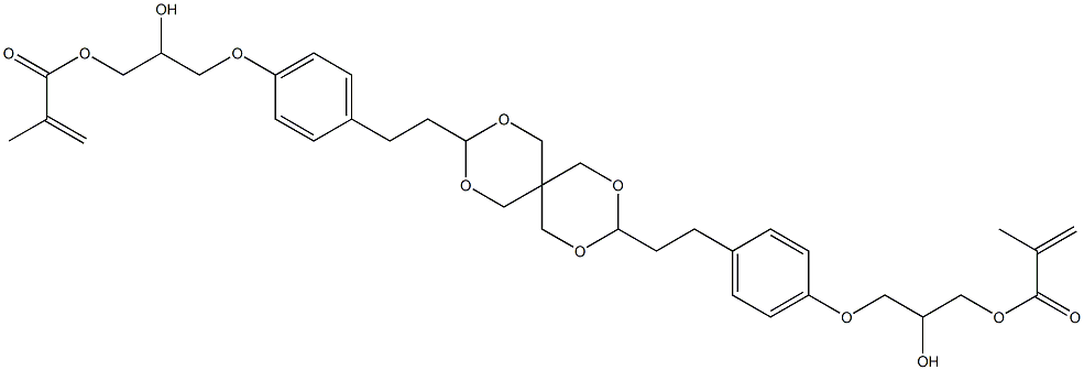 3,9-Bis[2-[p-(2-hydroxy-3-methacryloyloxypropoxy)phenyl]ethyl]-2,4,8,10-tetraoxaspiro[5.5]undecane 结构式