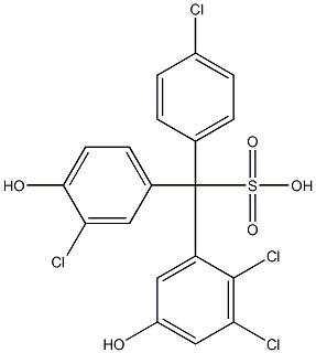 (4-Chlorophenyl)(3-chloro-4-hydroxyphenyl)(2,3-dichloro-5-hydroxyphenyl)methanesulfonic acid 结构式