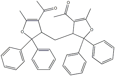 3,3'-(Methylene)bis[4-acetyl-2,3-dihydro-5-methyl-2,2-diphenylfuran] 结构式