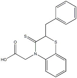 2-Benzyl-2,3-dihydro-3-thioxo-4H-1,4-benzothiazine-4-acetic acid 结构式