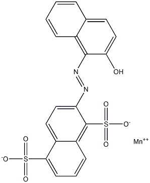 2-[(2-Hydroxy-1-naphtyl)azo]-1,5-naphthalenedisulfonic acid manganese(II) salt 结构式