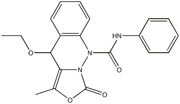3-Methyl-4-ethoxy-9-phenylcarbamoyl-4,9-dihydro-9,9a-diaza-1H-naphtho[2,3-c]furan-1-one 结构式