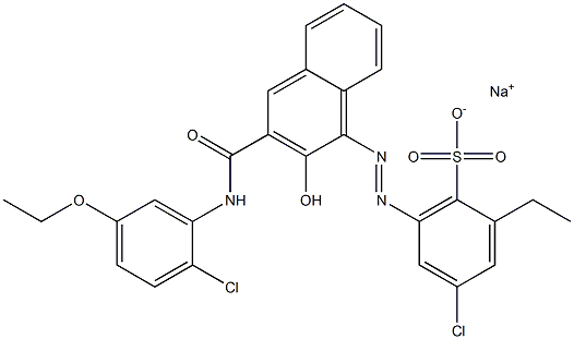 4-Chloro-2-ethyl-6-[[3-[[(2-chloro-5-ethoxyphenyl)amino]carbonyl]-2-hydroxy-1-naphtyl]azo]benzenesulfonic acid sodium salt 结构式