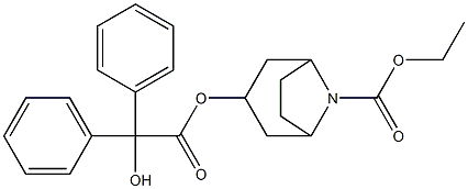 8-Ethoxycarbonyl-8-azabicyclo[3.2.1]octan-3-ol hydroxydiphenylacetate 结构式