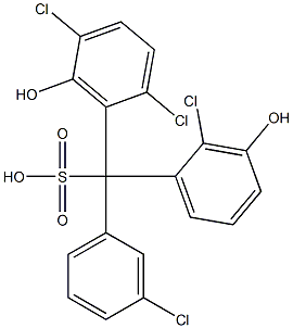 (3-Chlorophenyl)(2-chloro-3-hydroxyphenyl)(2,5-dichloro-6-hydroxyphenyl)methanesulfonic acid 结构式