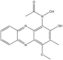 1-(Acetylhydroxyamino)-3-methyl-4-methoxyphenazin-2-ol 结构式