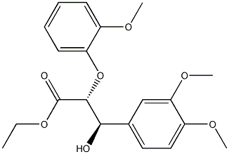 (2R,3R)-2-(2-Methoxyphenoxy)-3-hydroxy-3-(3,4-dimethoxyphenyl)propanoic acid ethyl ester 结构式