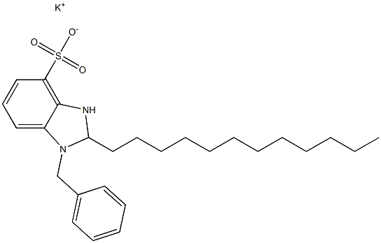 1-Benzyl-2,3-dihydro-2-dodecyl-1H-benzimidazole-4-sulfonic acid potassium salt 结构式