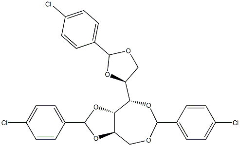 1-O,4-O:2-O,3-O:5-O,6-O-Tris(4-chlorobenzylidene)-L-glucitol 结构式