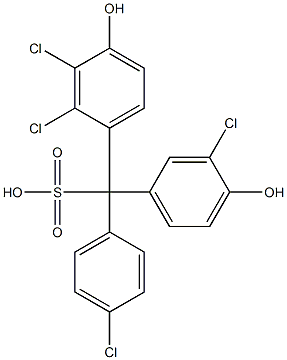 (4-Chlorophenyl)(3-chloro-4-hydroxyphenyl)(2,3-dichloro-4-hydroxyphenyl)methanesulfonic acid 结构式